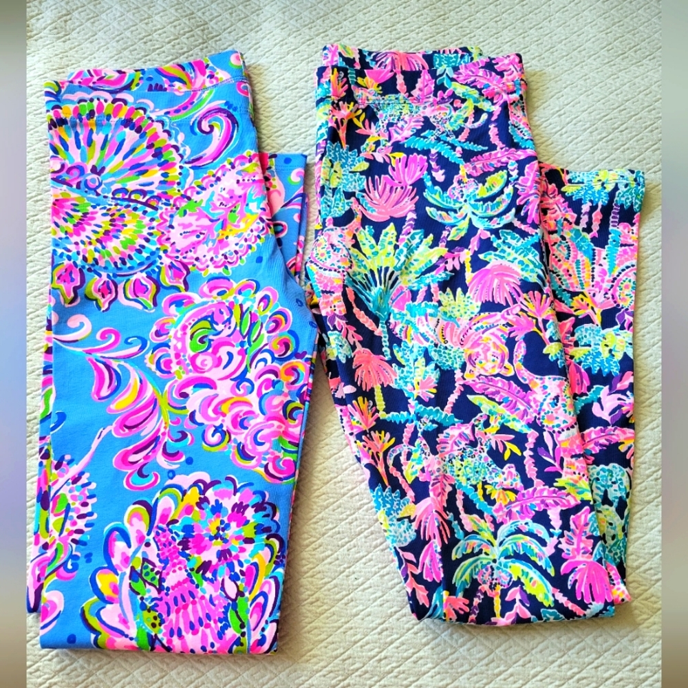 NWOT Lilly Pulitzer Girls Leggings, 2 pair Size Girls XL 12-14